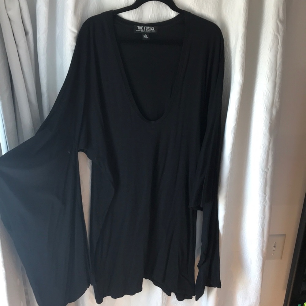 The Furies beautiful black dress w/ kimono sleeves